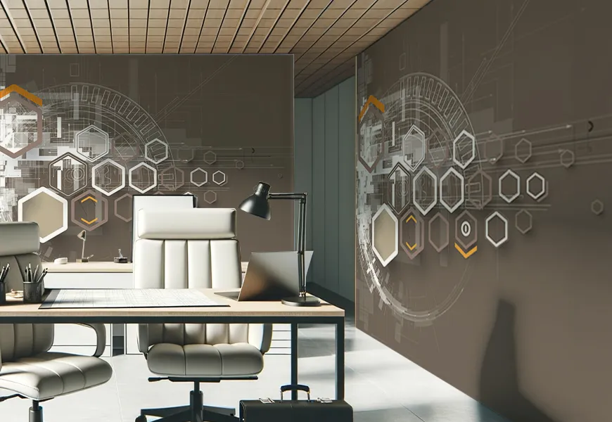کاغذ دیواری سه بعدی دفتر مهندسی سبک فناوری آینده نگر